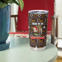 Sloth Wake Me Up Christmas Tumbler Cup Xmas Holiday Patterns - Wonder Print Shop