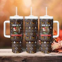 Sloth Wake Me Up Christmas Tumbler With Handle Xmas Holiday Patterns - Wonder Print Shop