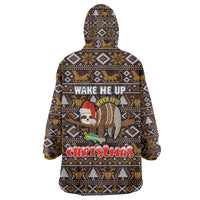 Sloth Wake Me Up Christmas Wearable Blanket Hoodie Xmas Holiday Patterns - Wonder Print Shop