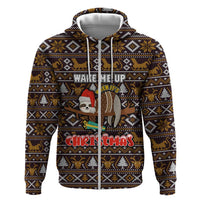 Sloth Wake Me Up Christmas Zip Hoodie Xmas Holiday Patterns - Wonder Print Shop