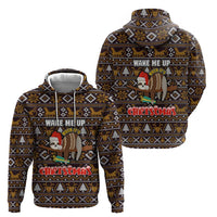 Sloth Wake Me Up Christmas Zip Hoodie Xmas Holiday Patterns - Wonder Print Shop