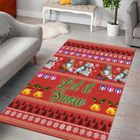 Snowman Let It Snow Christmas Area Rug Xmas Holiday Patterns - Wonder Print Shop