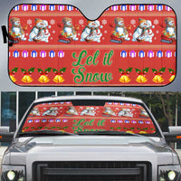 Snowman Let It Snow Christmas Auto Sun Shade Xmas Holiday Patterns - Wonder Print Shop