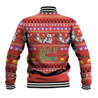 Snowman Let It Snow Christmas Baseball Jacket Xmas Holiday Patterns - Wonder Print Shop