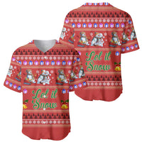 Snowman Let It Snow Christmas Baseball Jersey Xmas Holiday Patterns - Wonder Print Shop