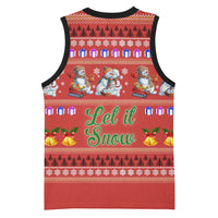 Snowman Let It Snow Christmas Basketball Jersey Xmas Holiday Patterns - Wonder Print Shop