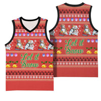 Snowman Let It Snow Christmas Basketball Jersey Xmas Holiday Patterns - Wonder Print Shop