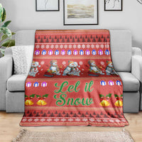 Snowman Let It Snow Christmas Blanket Xmas Holiday Patterns - Wonder Print Shop