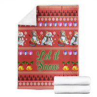 Snowman Let It Snow Christmas Blanket Xmas Holiday Patterns - Wonder Print Shop