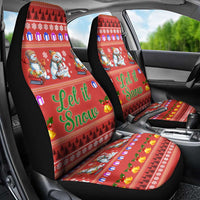 Snowman Let It Snow Christmas Car Seat Cover Xmas Holiday Patterns - Wonder Print Shop