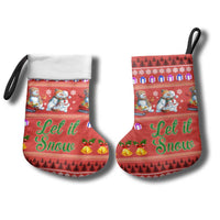 Snowman Let It Snow Christmas Stocking Xmas Holiday Patterns - Wonder Print Shop
