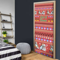 Snowman Let It Snow Christmas Door Cover Xmas Holiday Patterns - Wonder Print Shop