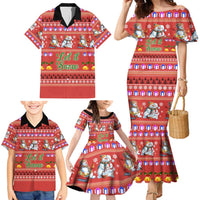 Snowman Let It Snow Christmas Family Matching Mermaid Dress and Hawaiian Shirt Xmas Holiday Patterns - Wonder Print Shop