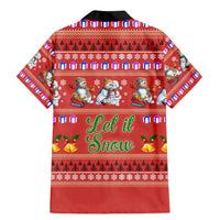 Snowman Let It Snow Christmas Family Matching Mermaid Dress and Hawaiian Shirt Xmas Holiday Patterns - Wonder Print Shop