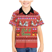 Snowman Let It Snow Christmas Family Matching Mermaid Dress and Hawaiian Shirt Xmas Holiday Patterns - Wonder Print Shop