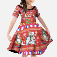 Snowman Let It Snow Christmas Family Matching Summer Maxi Dress and Hawaiian Shirt Xmas Holiday Patterns - Wonder Print Shop