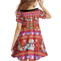 Snowman Let It Snow Christmas Family Matching Summer Maxi Dress and Hawaiian Shirt Xmas Holiday Patterns - Wonder Print Shop