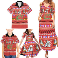 Snowman Let It Snow Christmas Family Matching Summer Maxi Dress and Hawaiian Shirt Xmas Holiday Patterns - Wonder Print Shop