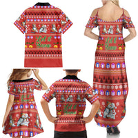 Snowman Let It Snow Christmas Family Matching Summer Maxi Dress and Hawaiian Shirt Xmas Holiday Patterns - Wonder Print Shop