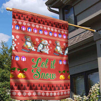 Snowman Let It Snow Christmas Garden Flag Xmas Holiday Patterns - Wonder Print Shop