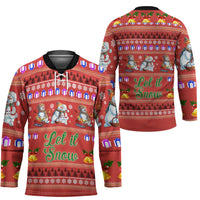 Snowman Let It Snow Christmas Hockey Jersey Xmas Holiday Patterns - Wonder Print Shop