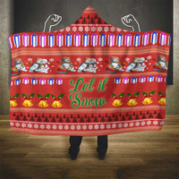 Snowman Let It Snow Christmas Hooded Blanket Xmas Holiday Patterns - Wonder Print Shop