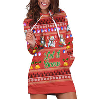Snowman Let It Snow Christmas Hoodie Dress Xmas Holiday Patterns - Wonder Print Shop