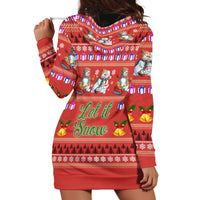 Snowman Let It Snow Christmas Hoodie Dress Xmas Holiday Patterns - Wonder Print Shop
