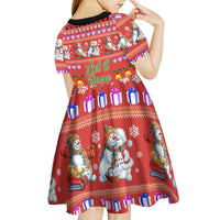 Snowman Let It Snow Christmas Kid Short Sleeve Dress Xmas Holiday Patterns - Wonder Print Shop