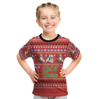 Snowman Let It Snow Christmas Kid T Shirt Xmas Holiday Patterns - Wonder Print Shop