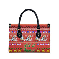 Snowman Let It Snow Christmas Leather Bag Xmas Holiday Patterns - Wonder Print Shop