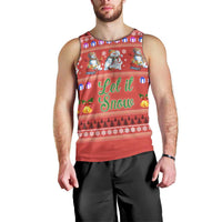 Snowman Let It Snow Christmas Men Tank Top Xmas Holiday Patterns - Wonder Print Shop