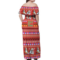 Snowman Let It Snow Christmas Off Shoulder Maxi Dress Xmas Holiday Patterns - Wonder Print Shop