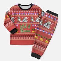Snowman Let It Snow Christmas Pajama Set Xmas Holiday Patterns - Wonder Print Shop