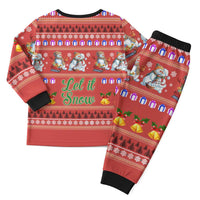 Snowman Let It Snow Christmas Pajama Set Xmas Holiday Patterns - Wonder Print Shop