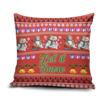 Snowman Let It Snow Christmas Pillow Cover Xmas Holiday Patterns - Wonder Print Shop