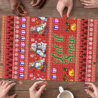 Snowman Let It Snow Christmas Puzzle Xmas Holiday Patterns - Wonder Print Shop