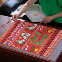 Snowman Let It Snow Christmas Puzzle Xmas Holiday Patterns - Wonder Print Shop