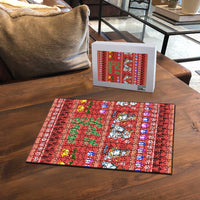 Snowman Let It Snow Christmas Puzzle Xmas Holiday Patterns - Wonder Print Shop