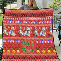 Snowman Let It Snow Christmas Quilt Xmas Holiday Patterns - Wonder Print Shop