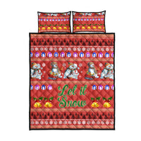 Snowman Let It Snow Christmas Quilt Bed Set Xmas Holiday Patterns - Wonder Print Shop