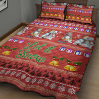 Snowman Let It Snow Christmas Quilt Bed Set Xmas Holiday Patterns - Wonder Print Shop