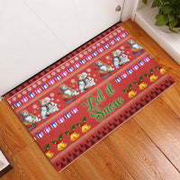 Snowman Let It Snow Christmas Rubber Doormat Xmas Holiday Patterns - Wonder Print Shop
