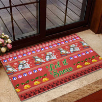 Snowman Let It Snow Christmas Rubber Doormat Xmas Holiday Patterns - Wonder Print Shop