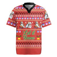 Snowman Let It Snow Christmas Rugby Jersey Xmas Holiday Patterns - Wonder Print Shop