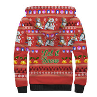 Snowman Let It Snow Christmas Sherpa Hoodie Xmas Holiday Patterns - Wonder Print Shop