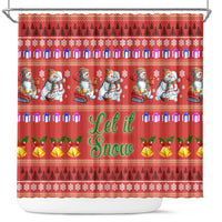 Snowman Let It Snow Christmas Shower Curtain Xmas Holiday Patterns - Wonder Print Shop