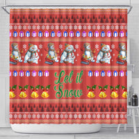 Snowman Let It Snow Christmas Shower Curtain Xmas Holiday Patterns - Wonder Print Shop
