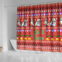 Snowman Let It Snow Christmas Shower Curtain Xmas Holiday Patterns - Wonder Print Shop