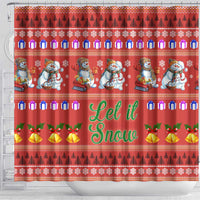 Snowman Let It Snow Christmas Shower Curtain Xmas Holiday Patterns - Wonder Print Shop